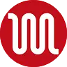 Biele vlnovkové logo v červenom kruhu na čiernom pozadí